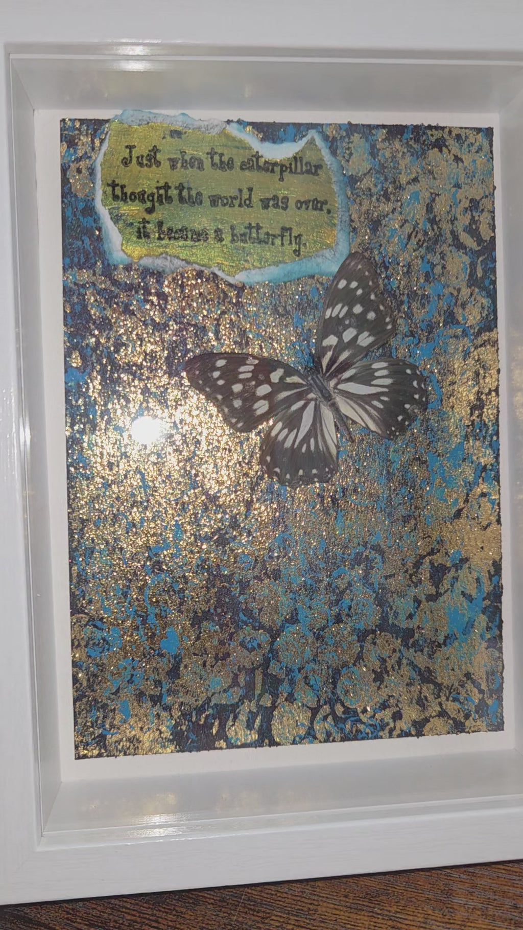 Inspirational Mixed-Media Butterfly Art |shadow box.