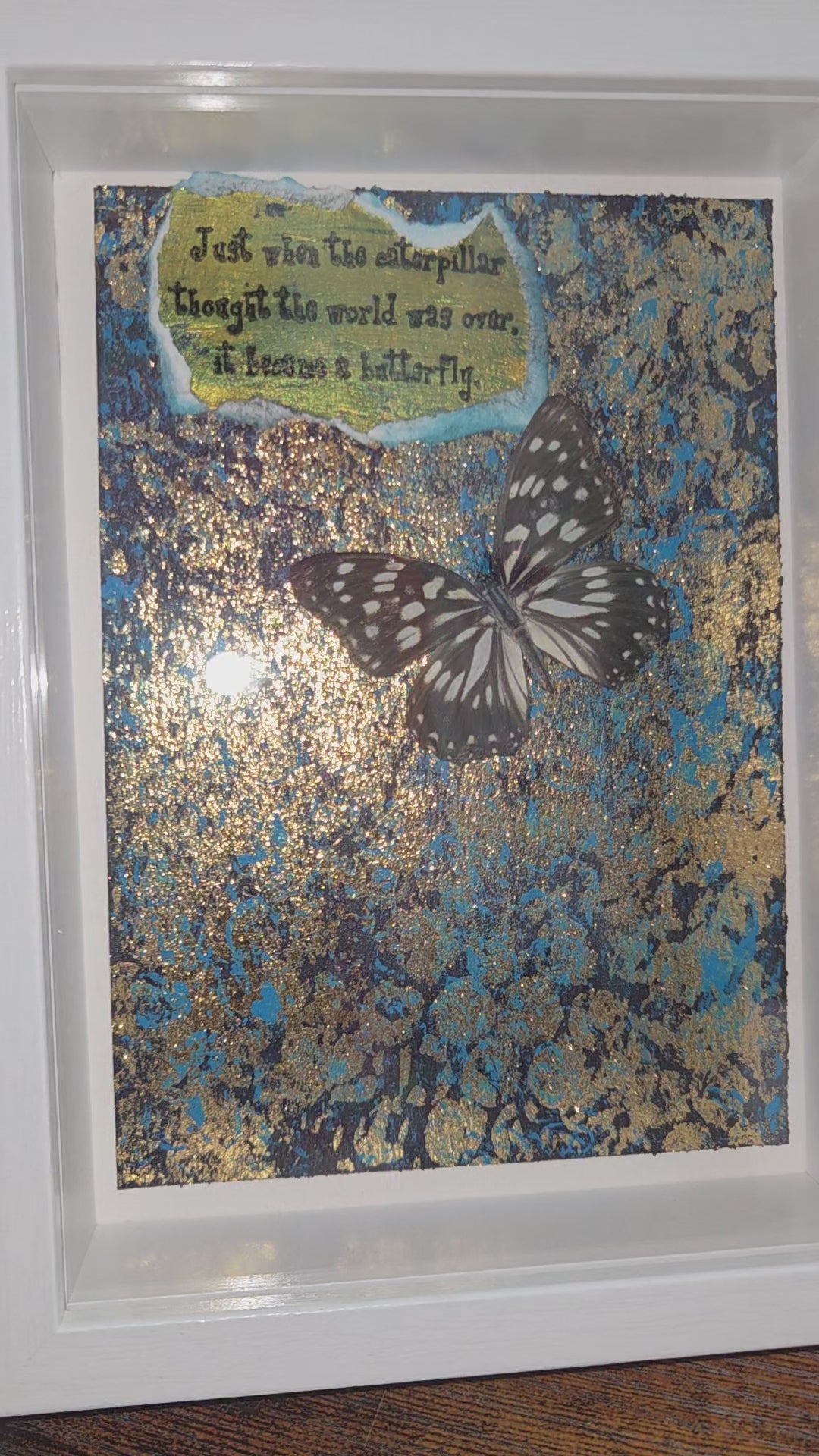 Inspirational Mixed-Media Butterfly Art |shadow box.