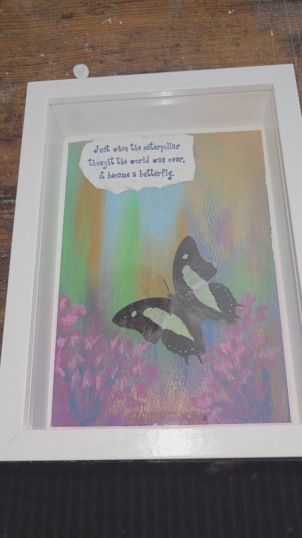 Inspirational Mixed-Media Butterfly Art |shadow box.