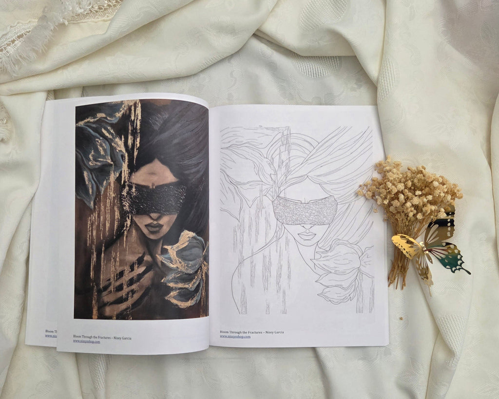 Art Journal and Coloring Book |Bloom Through the Fractures.