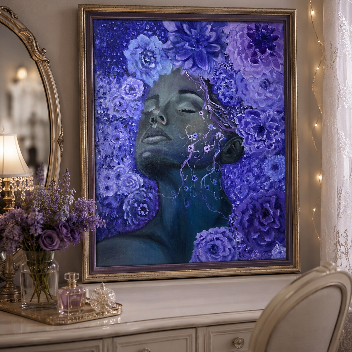 Dreaming in Dahlias | Original Acrylic & Oil Artwork