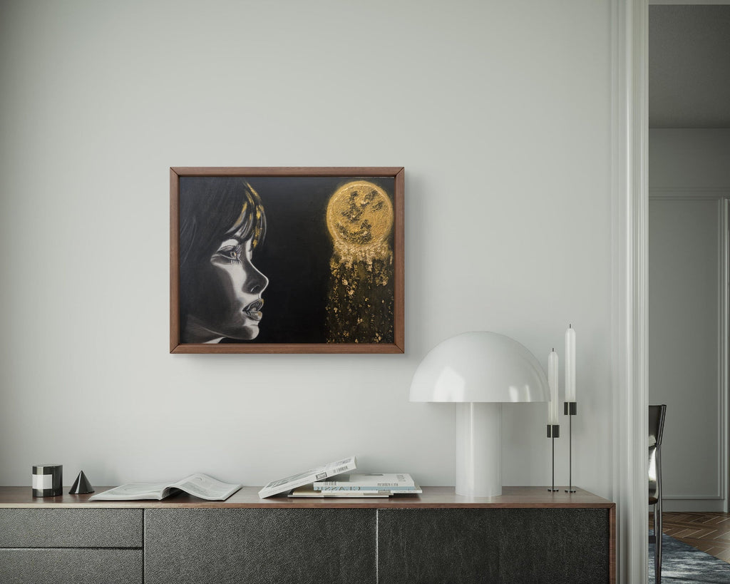 Mesmerized by The Moon| Original Mixed Media Artwork