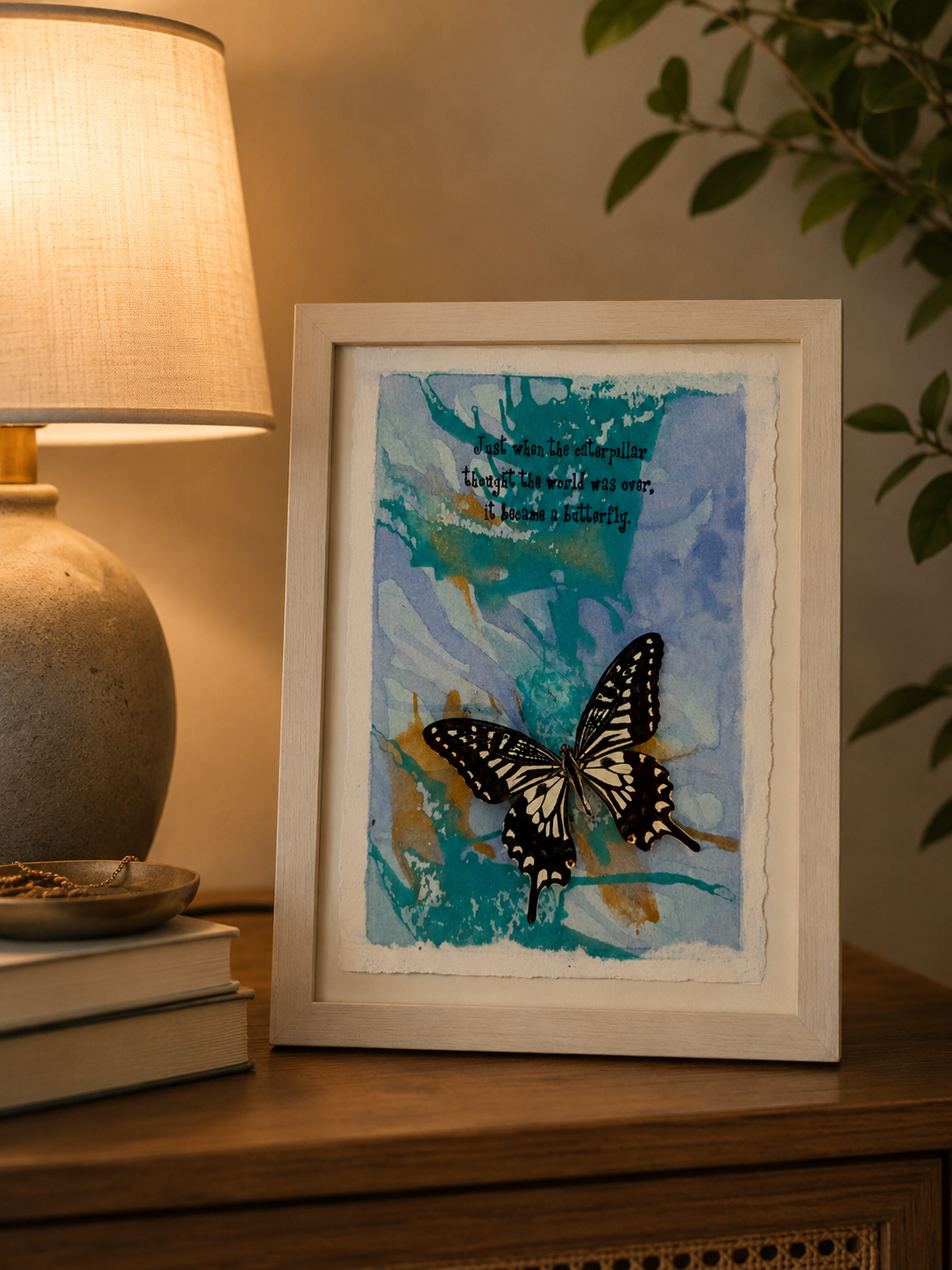 Inspirational Mixed-Media Butterfly Art |shadow box.