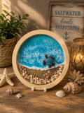 Drifting Home | Resin Beach Wall Art on Wood Panel