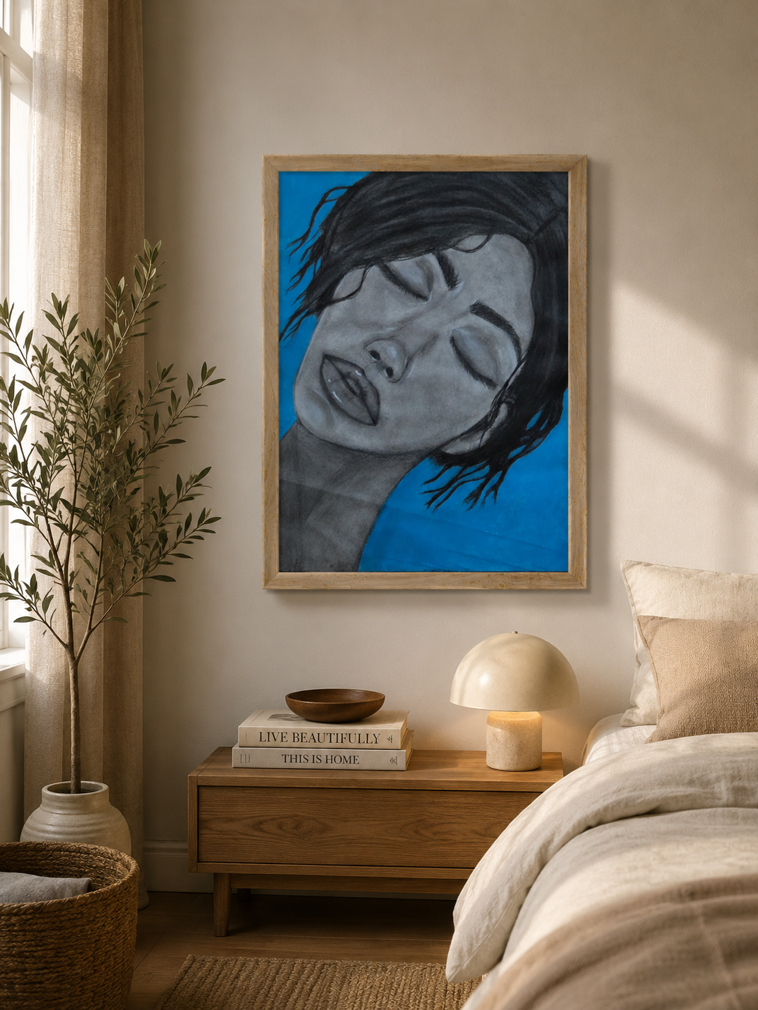 Dreaming of you| Original Charcoal Artwork
