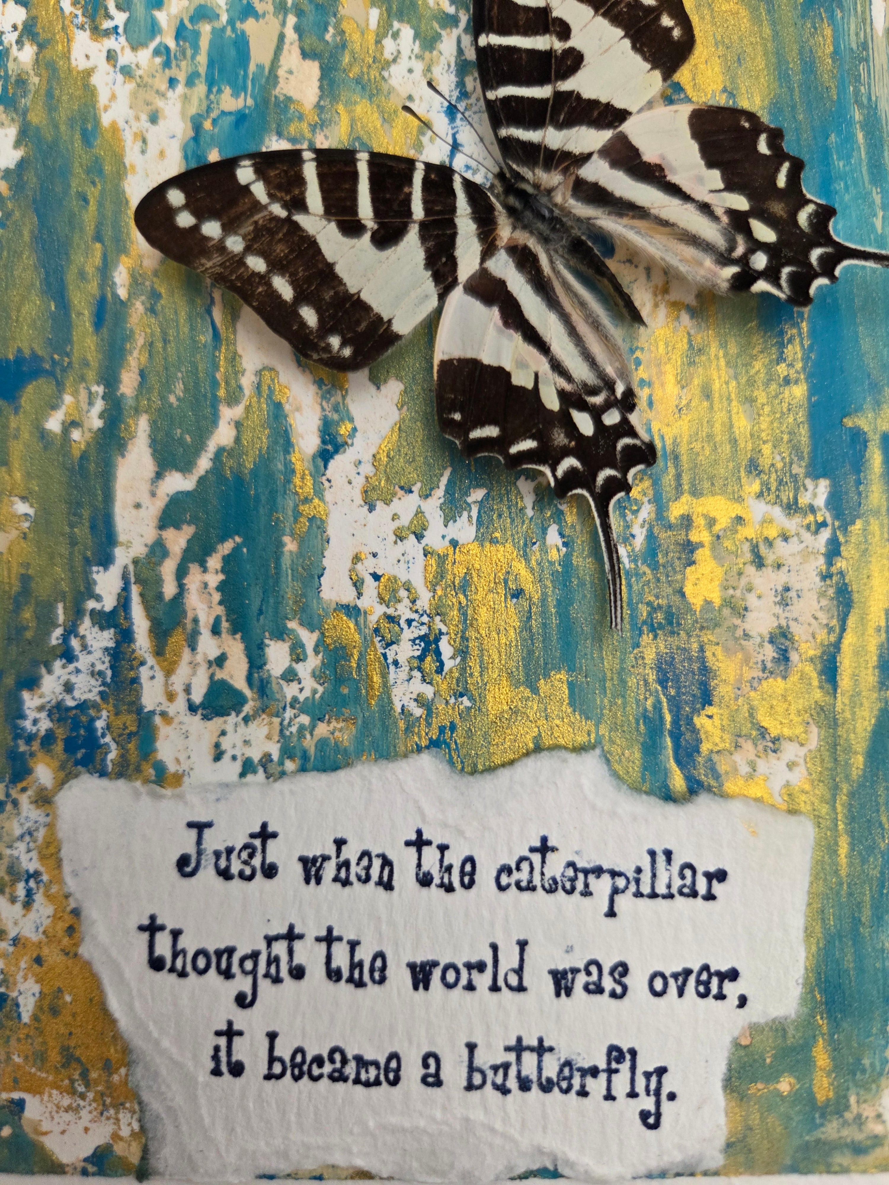 Inspirational Mixed-Media Butterfly Art |shadow box.