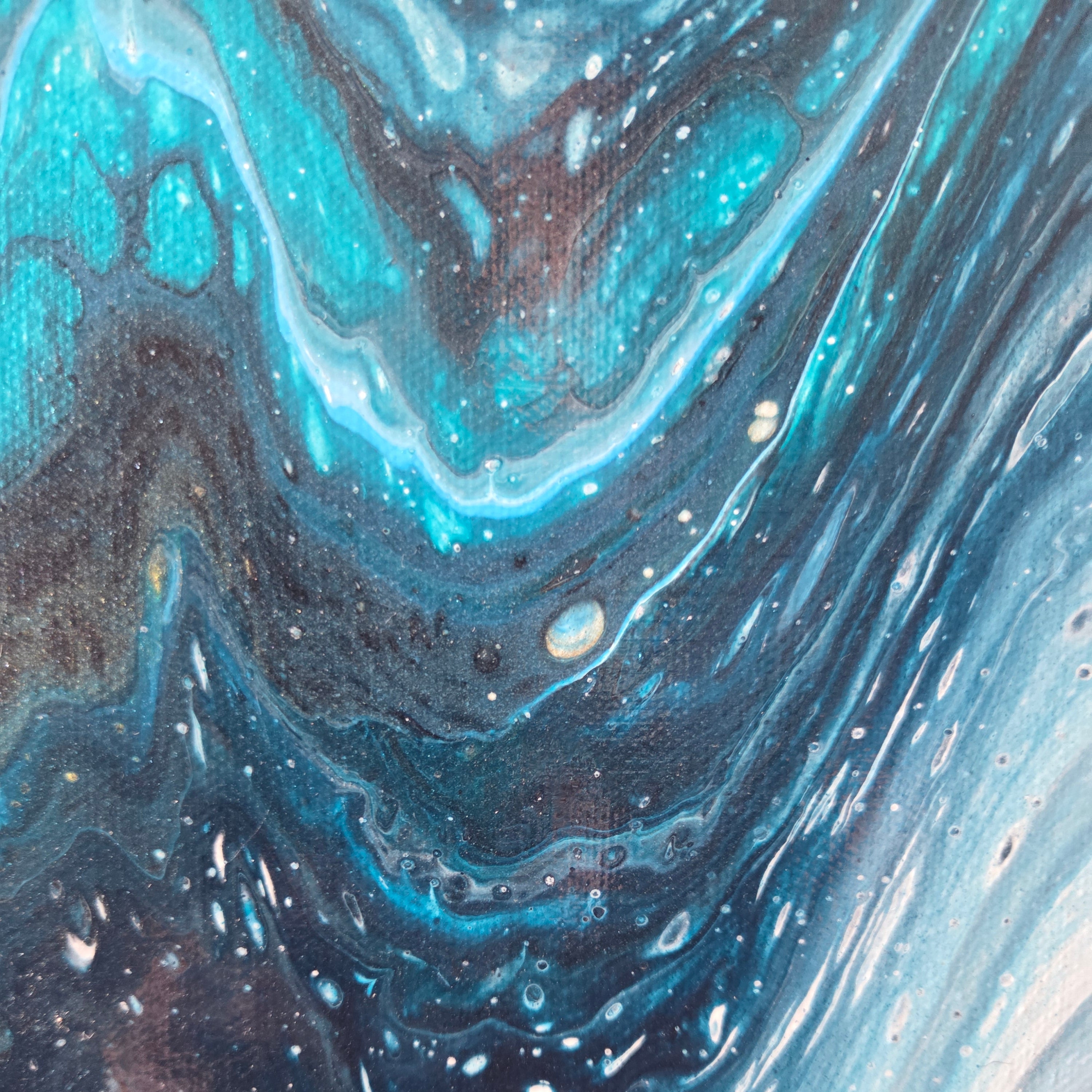 Close-up of a swirling pattern with blue and dark blue colors