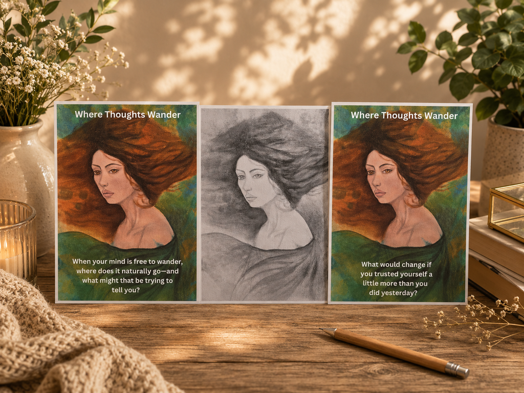 Where Thoughts Wander — Grayscale Art Print Set