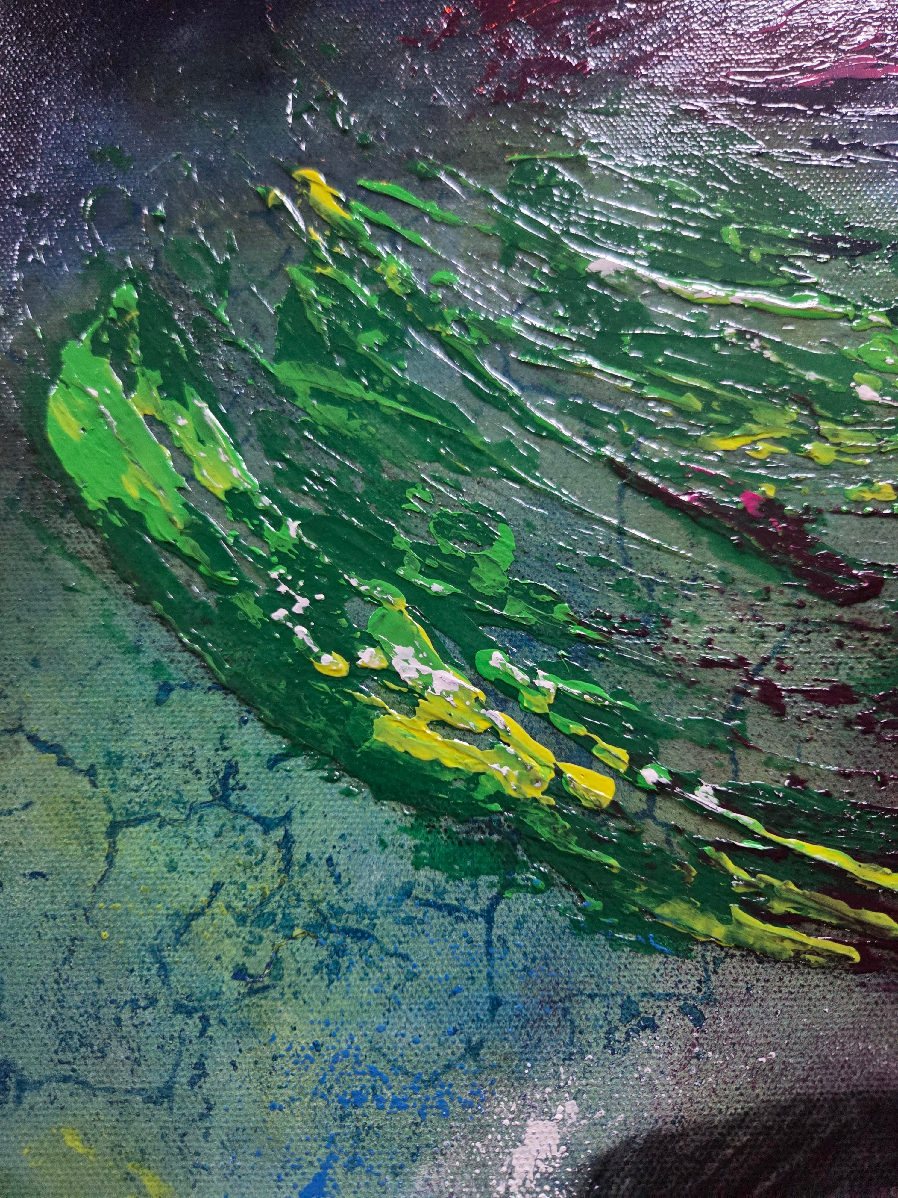 Bloom Through the Fractures | Original Mixed Media Artwork