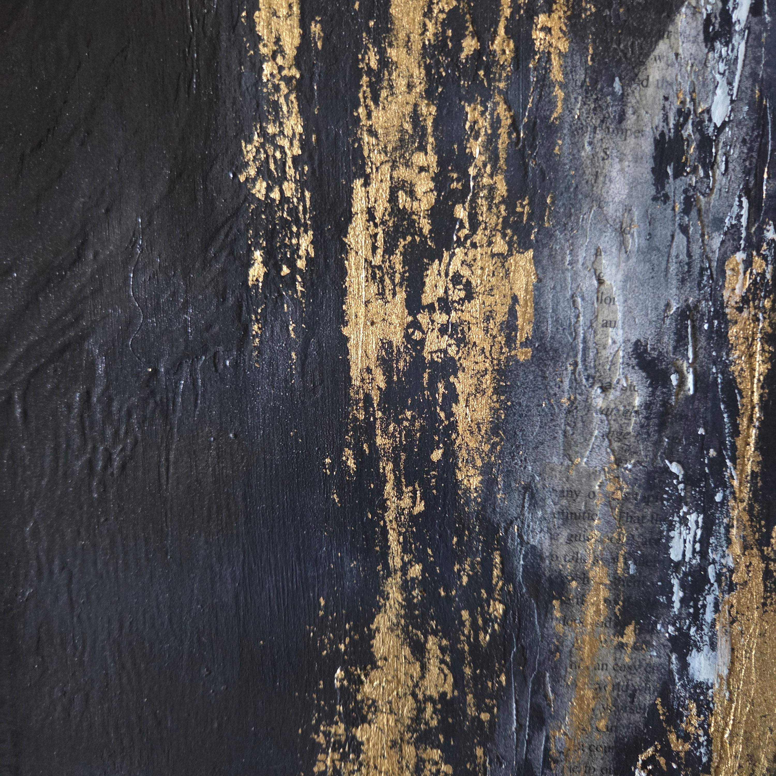 Textured black and gold surface