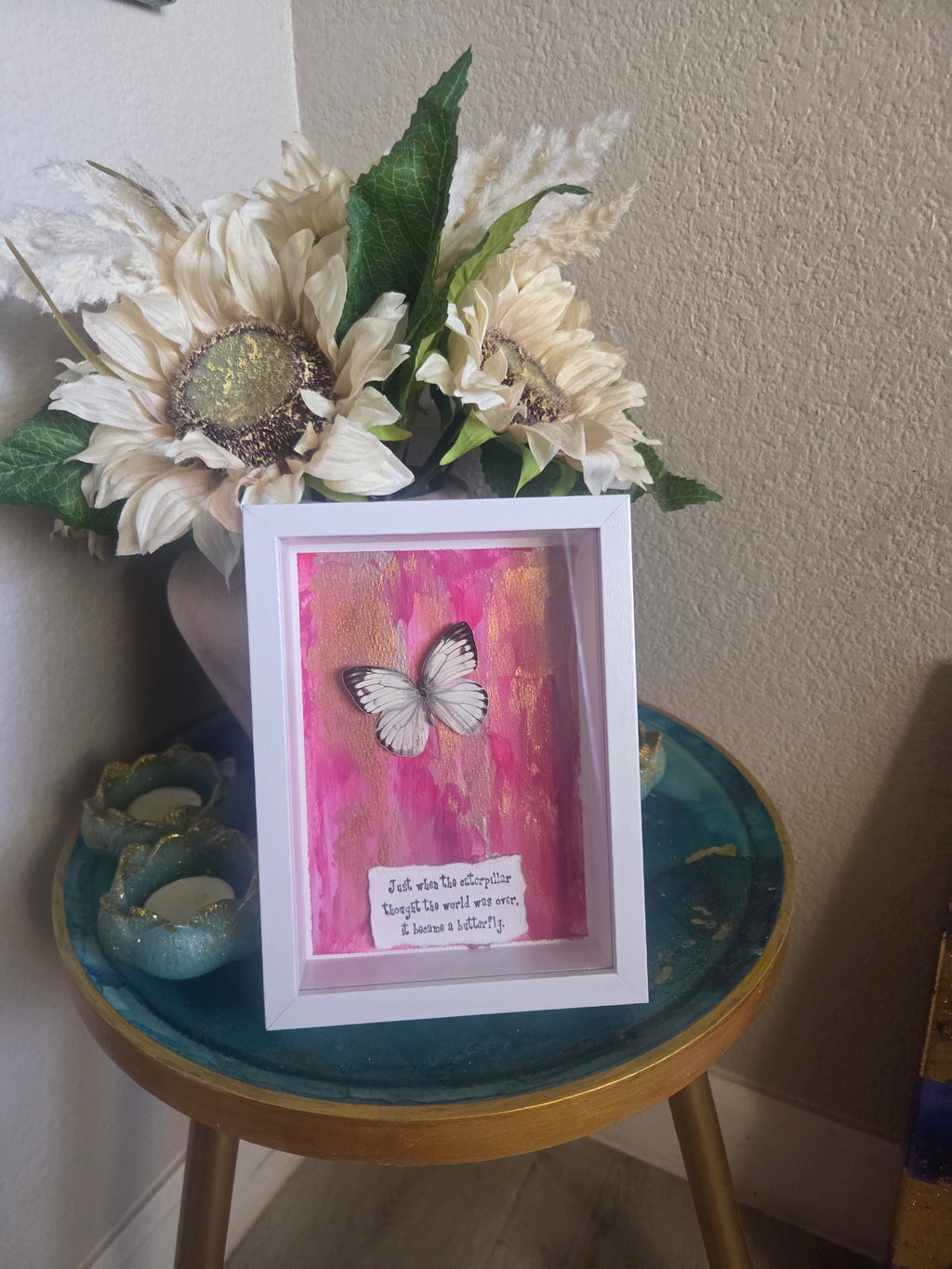 Inspirational Mixed-Media Butterfly Art |shadow box.