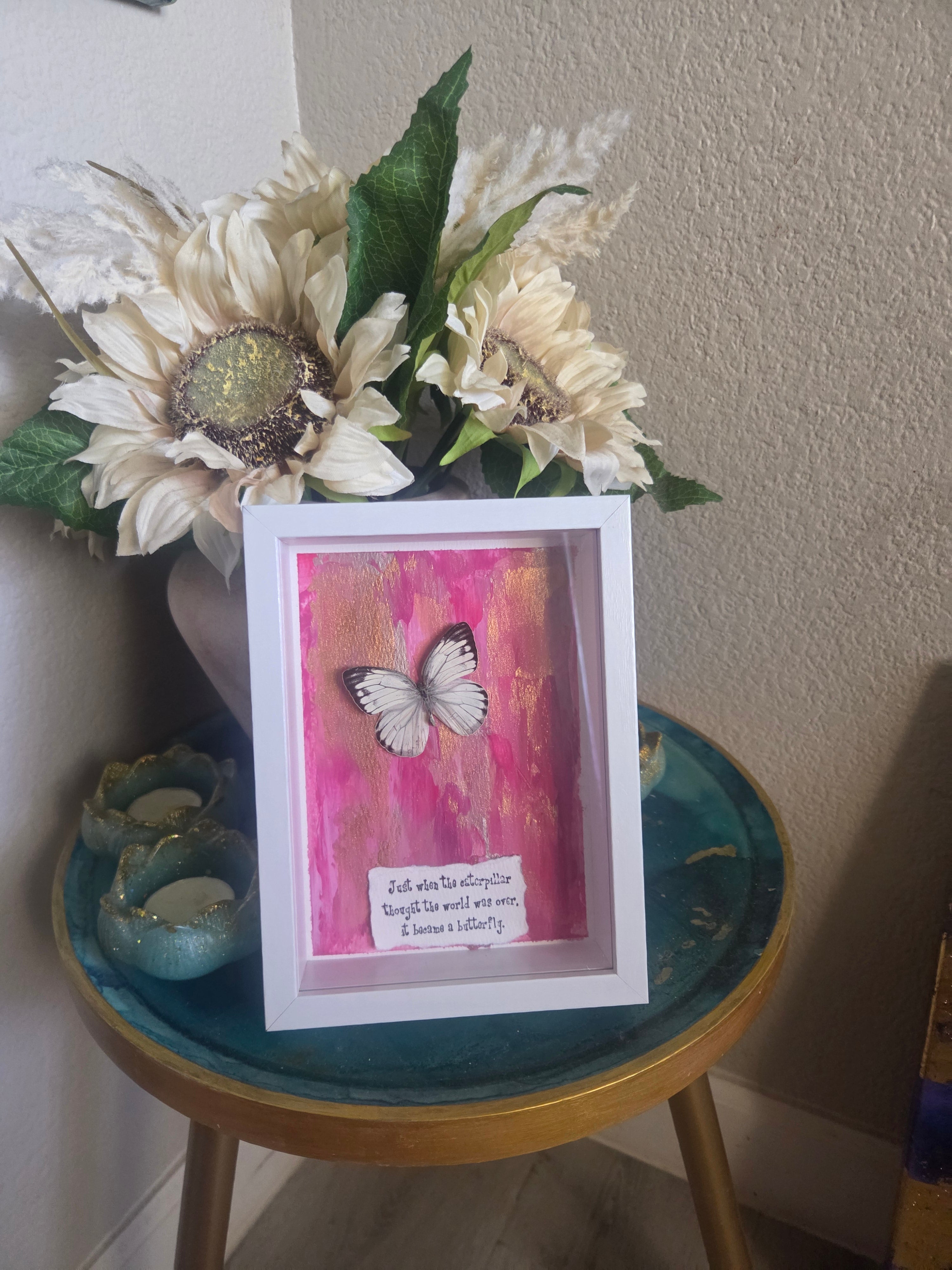 Inspirational Mixed-Media Butterfly Art |shadow box.