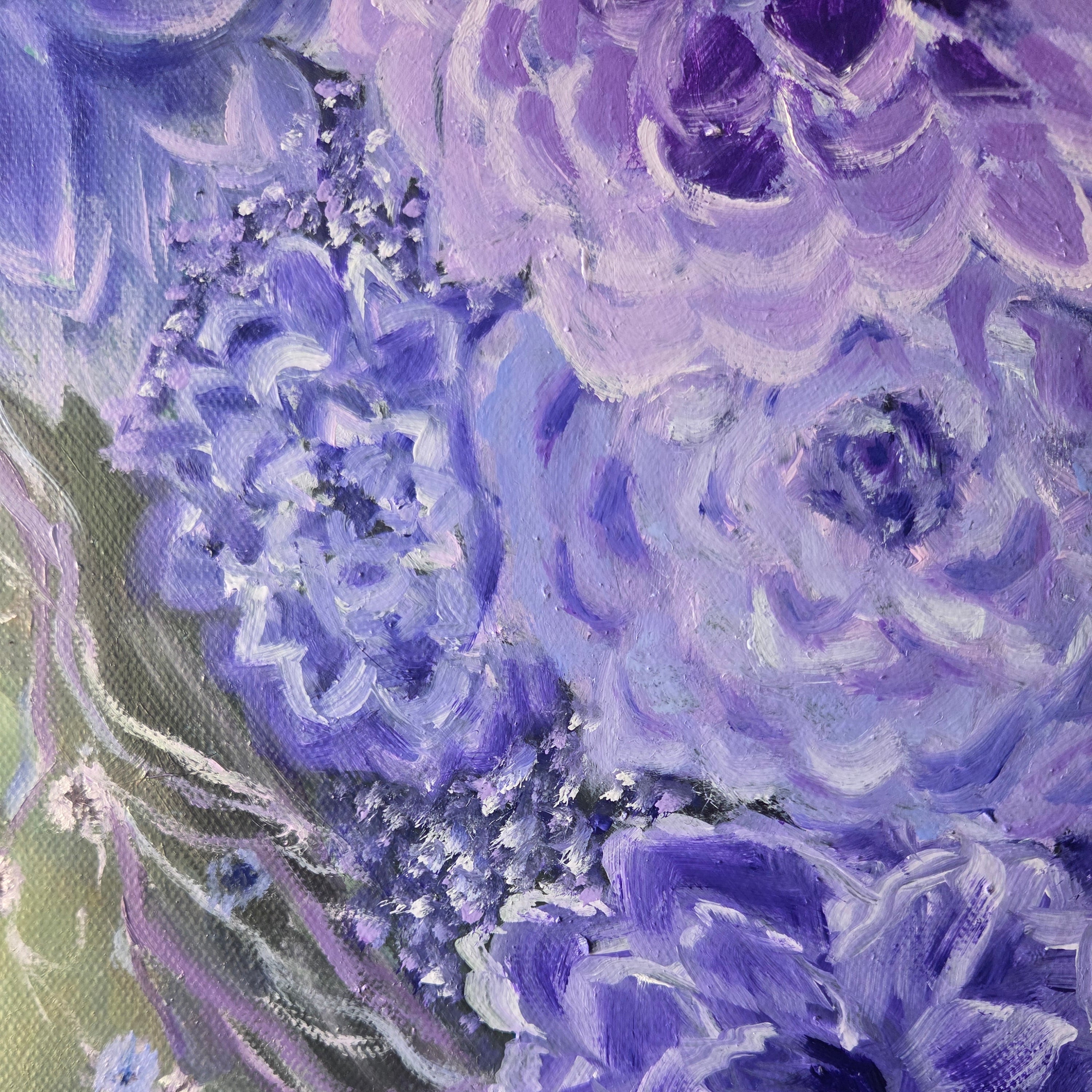 Dreaming in Dahlias | Original Acrylic & Oil Artwork