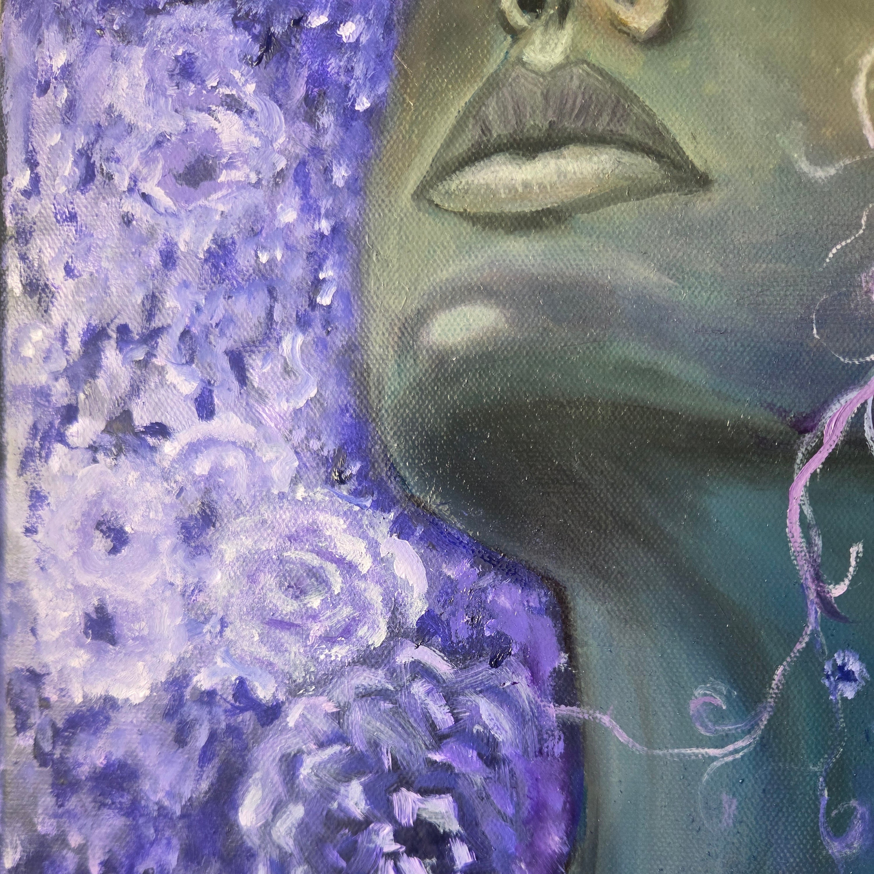 Dreaming in Dahlias | Original Acrylic & Oil Artwork