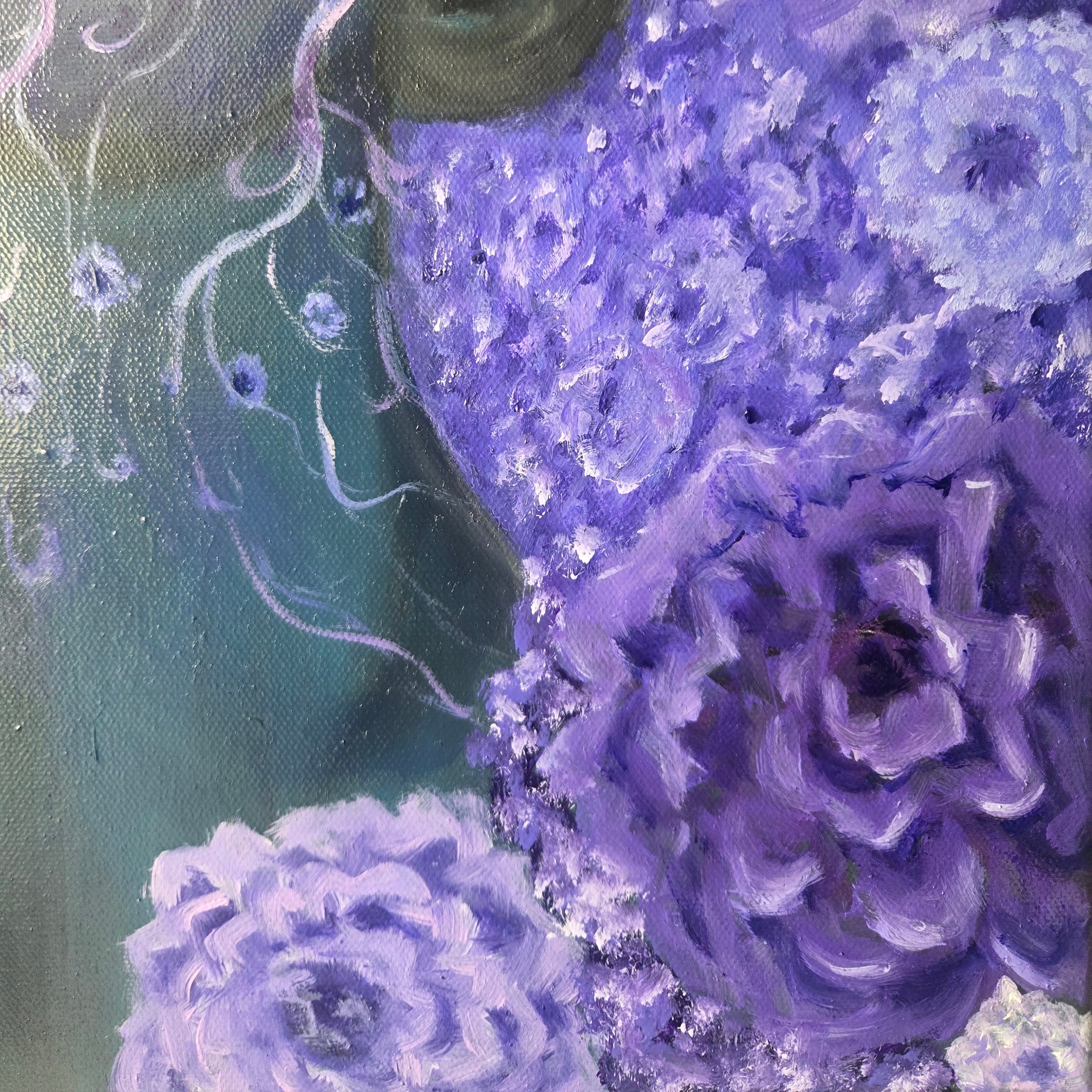 Dreaming in Dahlias | Original Acrylic & Oil Artwork