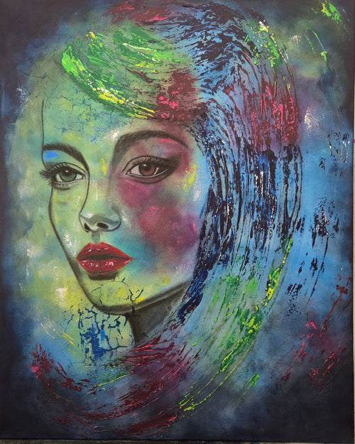 Bloom Through the Fractures | Original Mixed Media Artwork