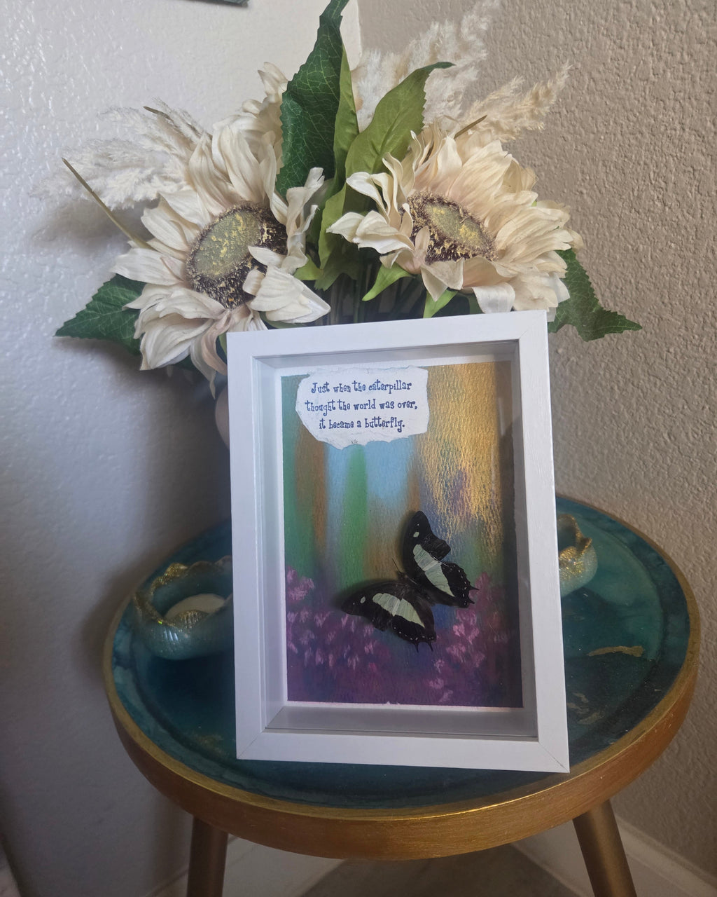Inspirational Mixed-Media Butterfly Art |shadow box.