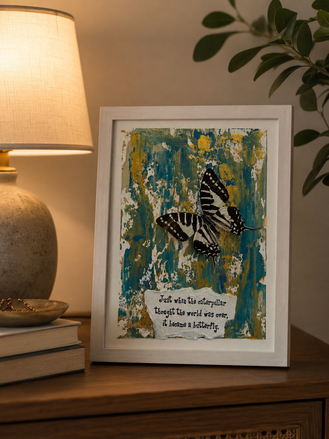 Inspirational Mixed-Media Butterfly Art |shadow box.