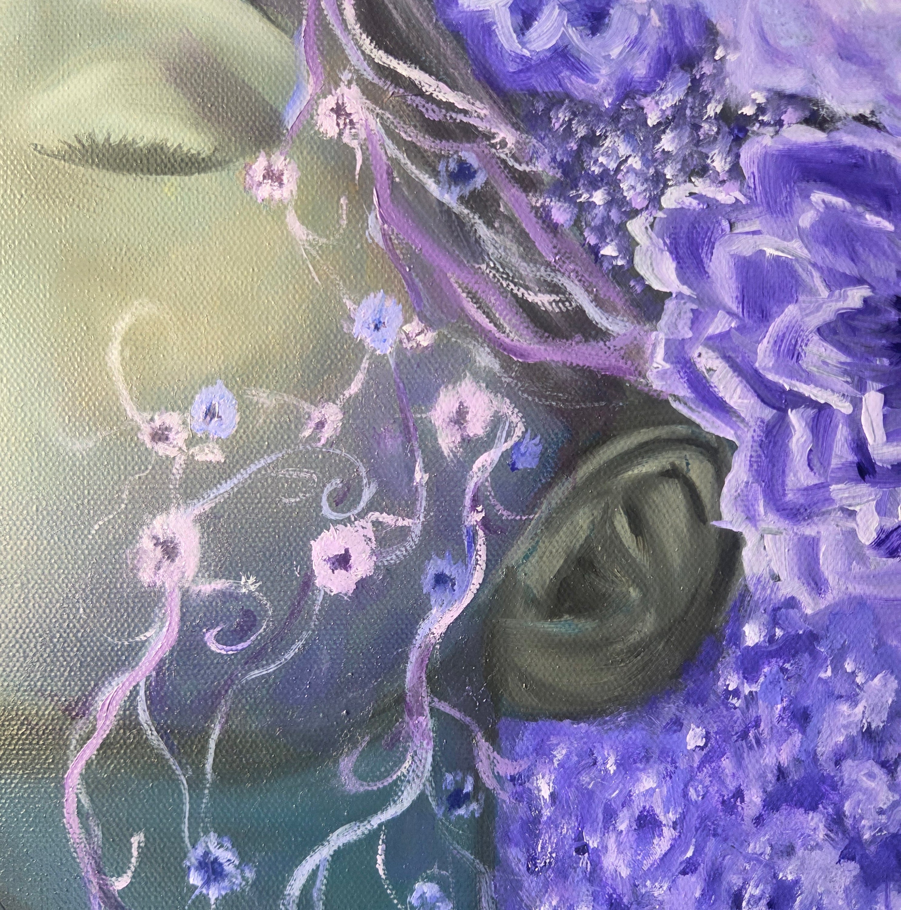 Dreaming in Dahlias | Original Acrylic & Oil Artwork