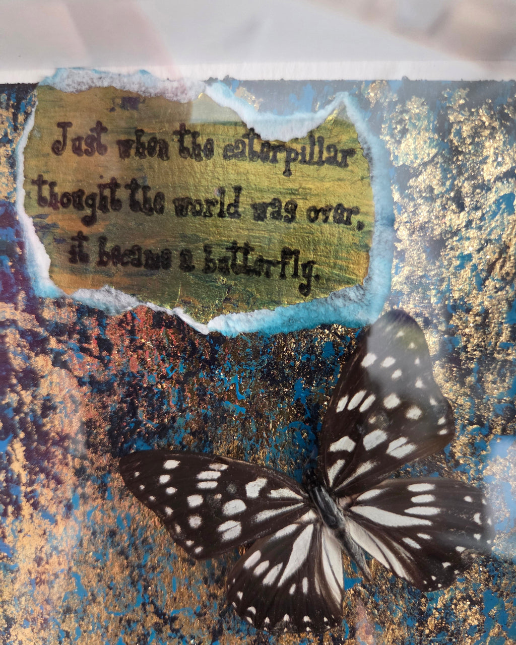 Inspirational Mixed-Media Butterfly Art |shadow box.