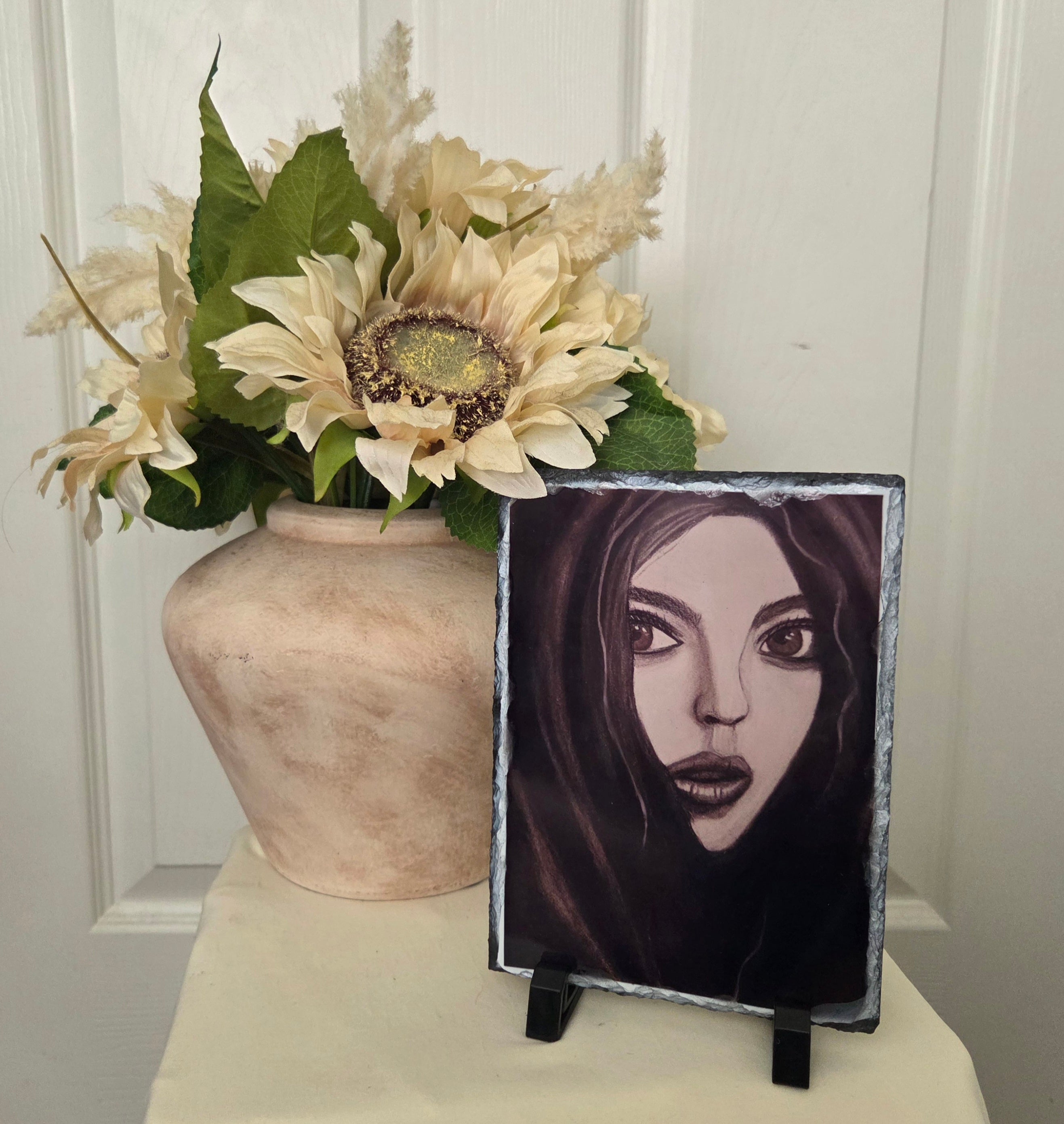 The woman in the black shawl