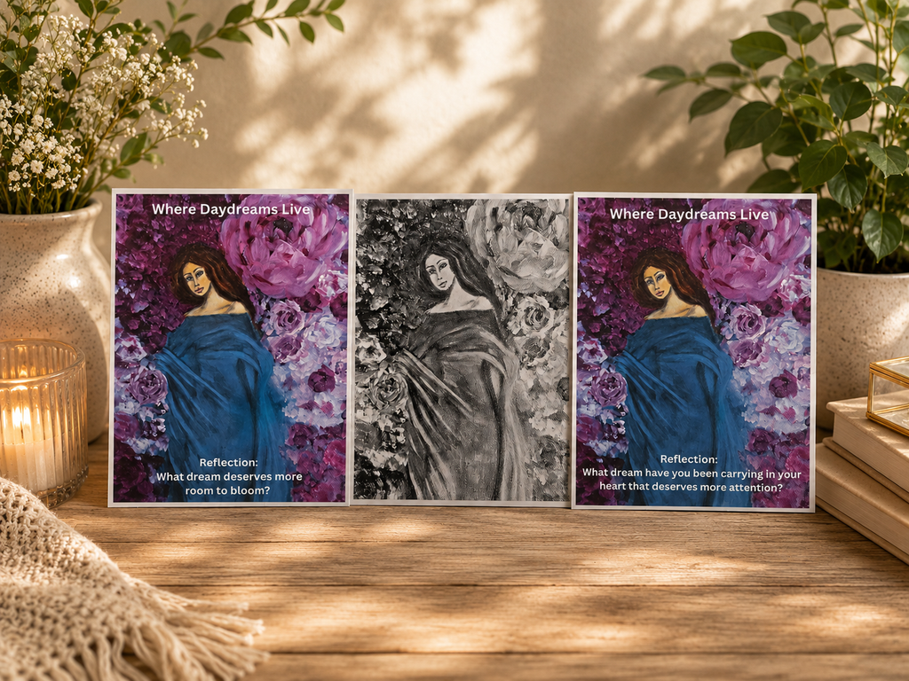 Where Daydreams Live — Grayscale Art Print Set